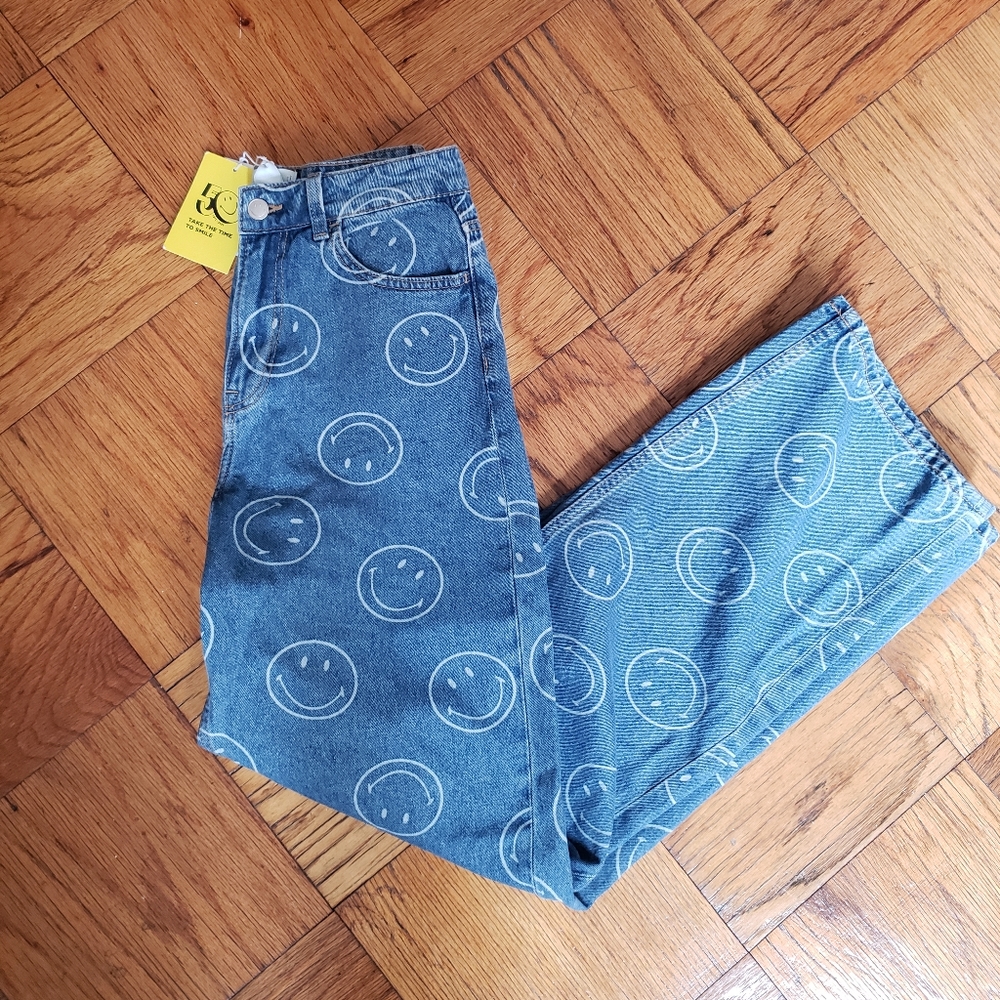 NWT H&M Limited Smiley Face Jeans - size 2